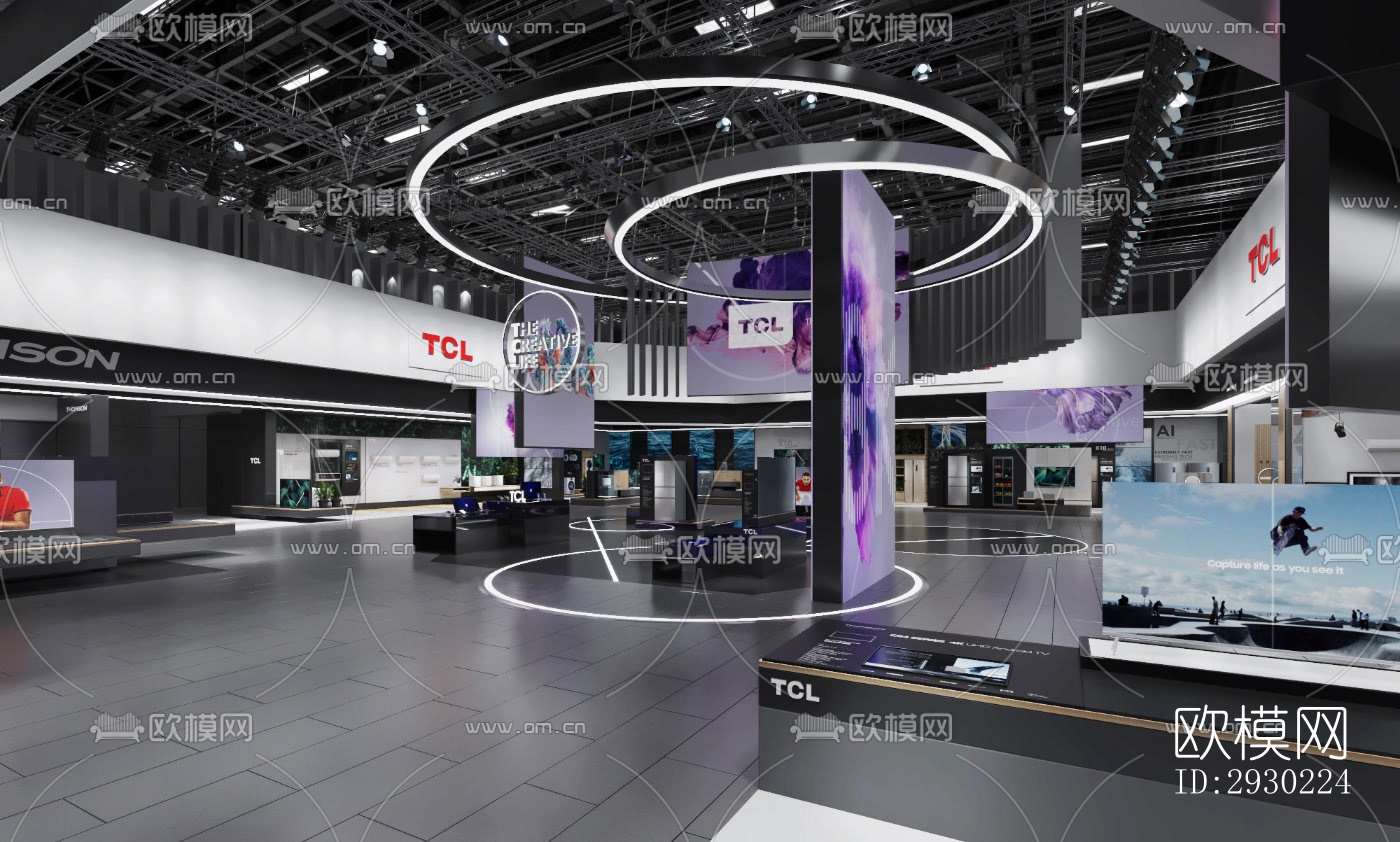 现代展览展厅效果图下载（渲染图1）