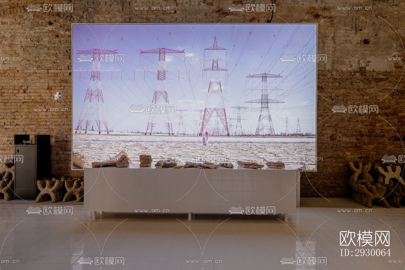 工业风展览展厅效果图下载（渲染图2）