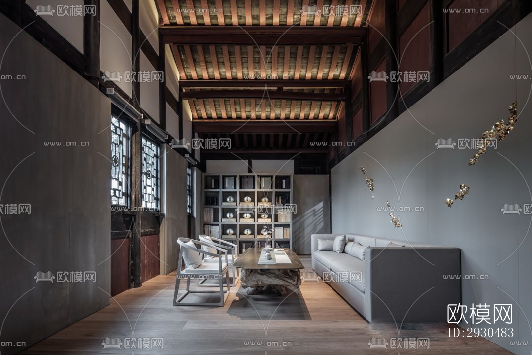 中式酒店民宿效果图下载（渲染图15）