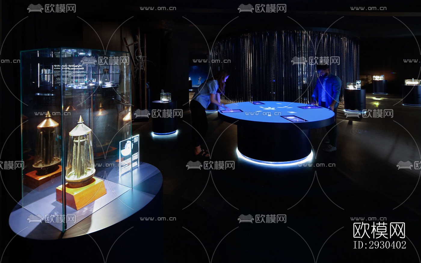 高级灰展览展厅效果图下载（渲染图3）