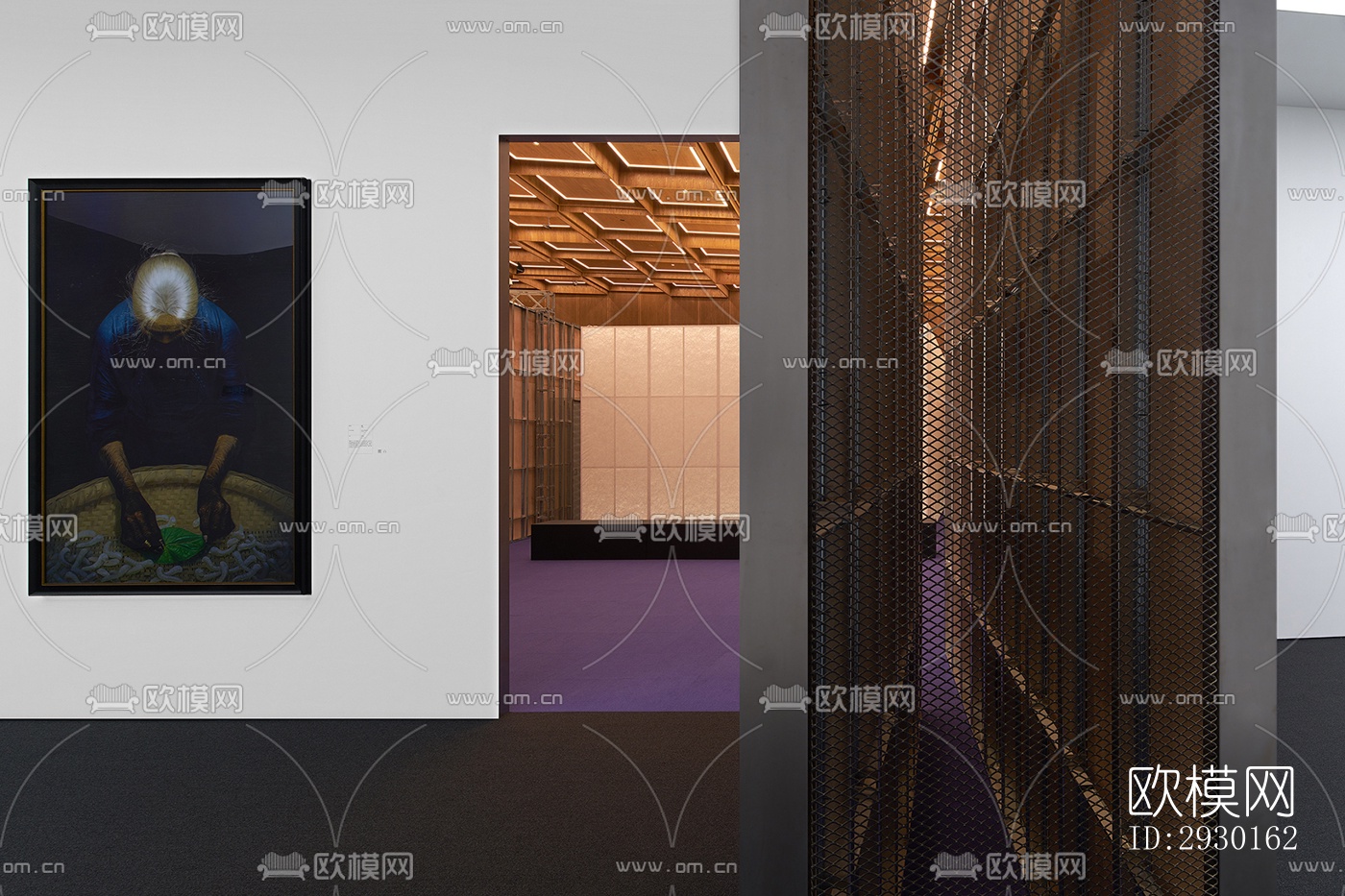 现代展览展厅效果图下载（渲染图3）