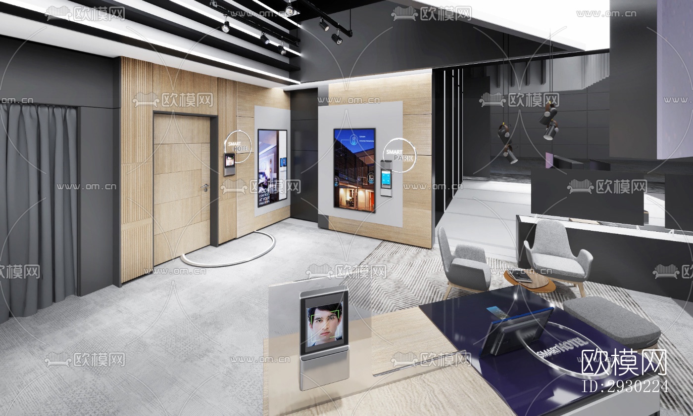 现代展览展厅效果图下载（渲染图5）