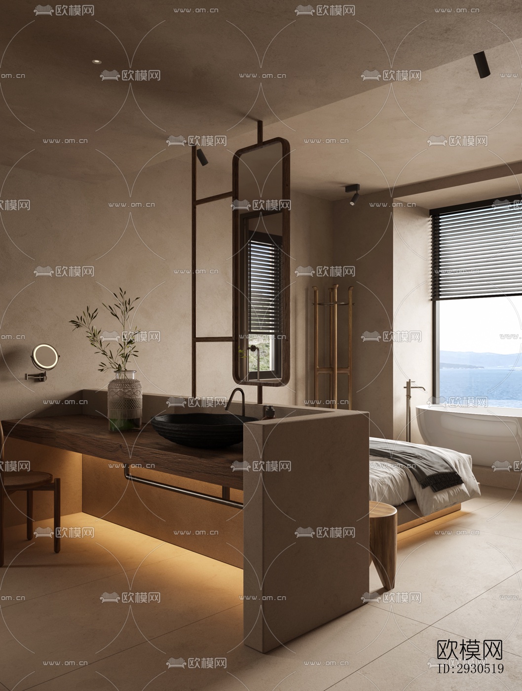 侘寂酒店民宿效果图下载（渲染图4）