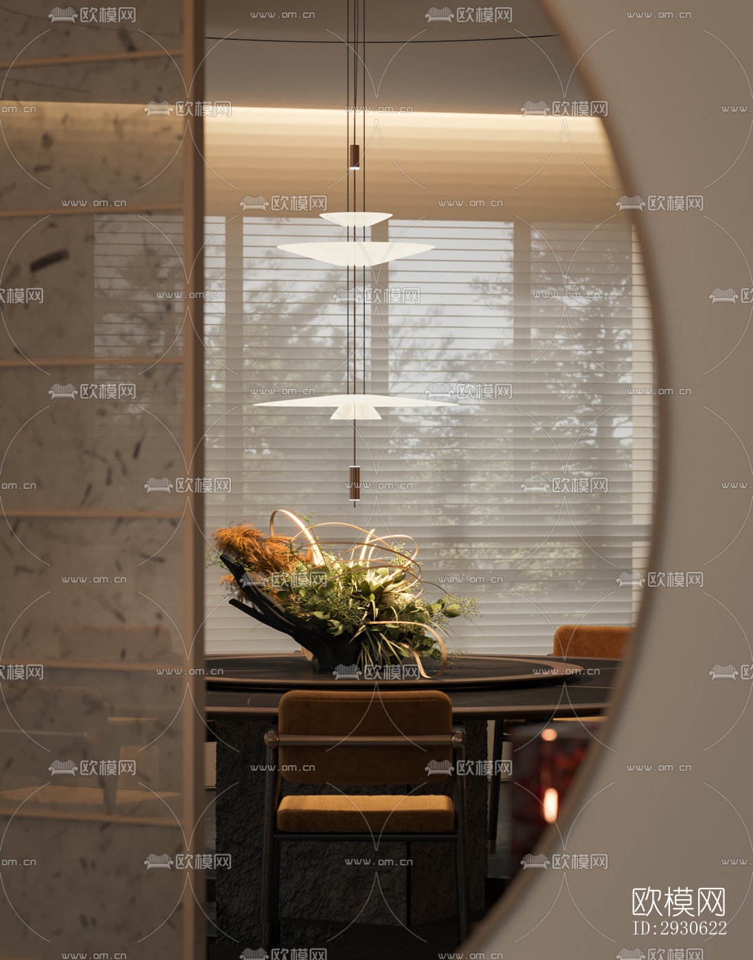 新中式酒店民宿效果图下载（渲染图7）