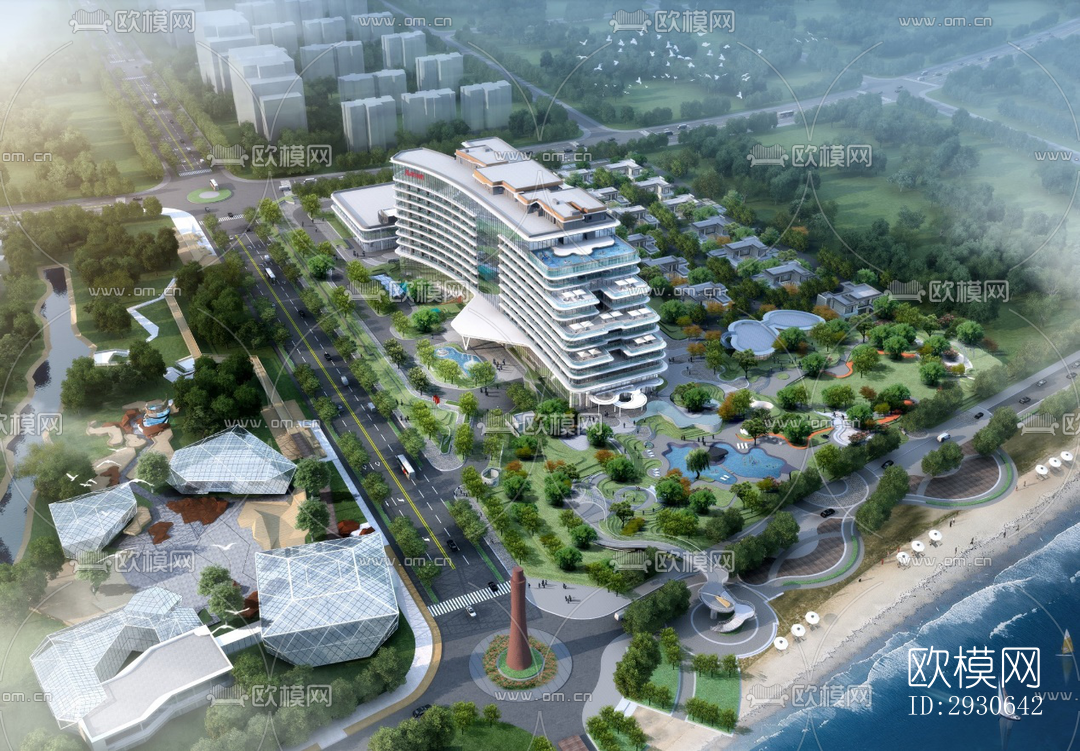 现代酒店民宿效果图下载（渲染图11）