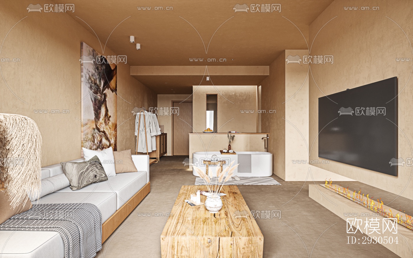 侘寂酒店民宿效果图下载（渲染图2）