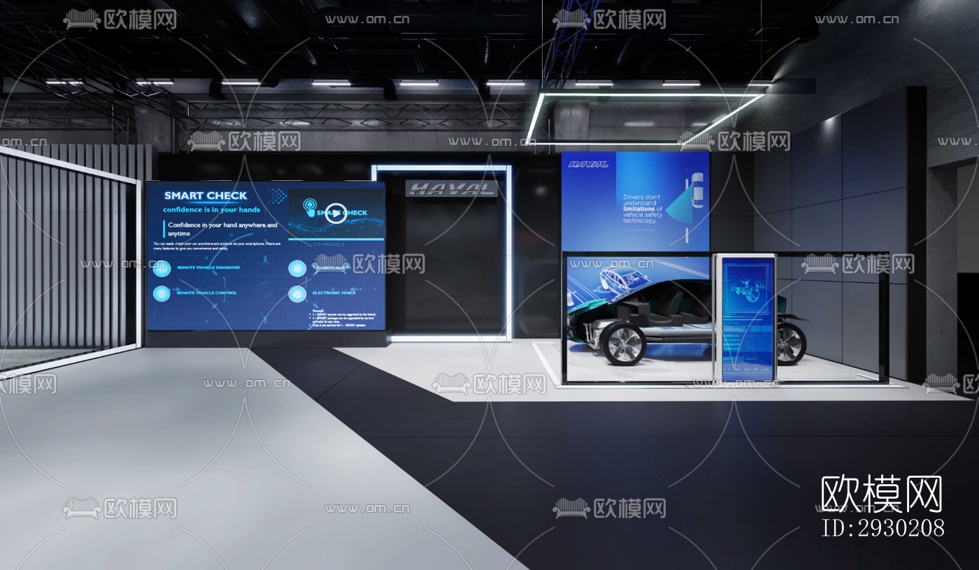 现代展览展厅效果图下载（渲染图10）