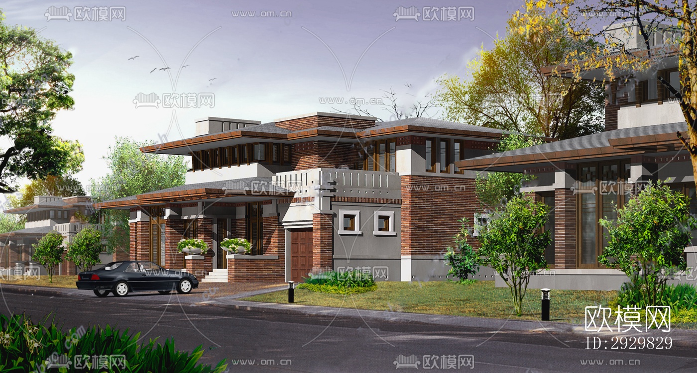 现代居住建筑效果图下载