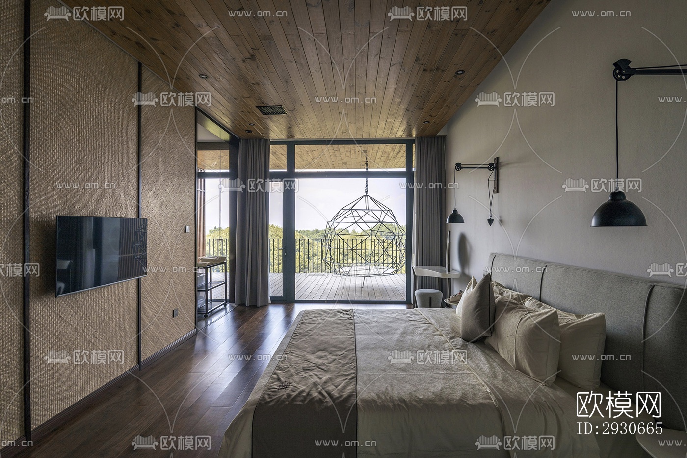 现代酒店民宿效果图下载（渲染图1）