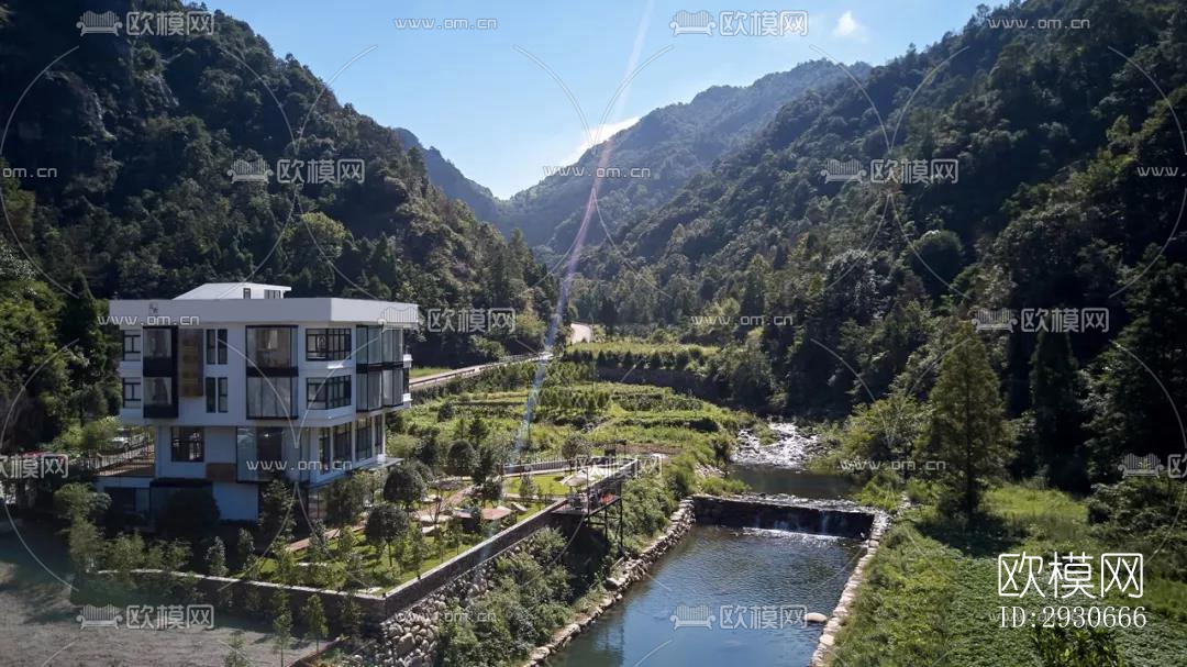 现代酒店民宿效果图下载（渲染图18）