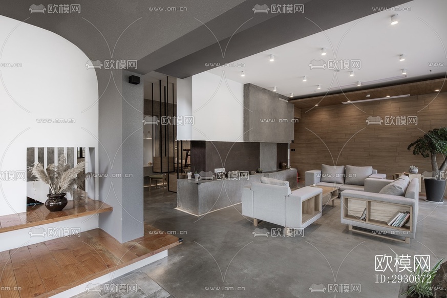 现代酒店民宿效果图下载(渲染图4)