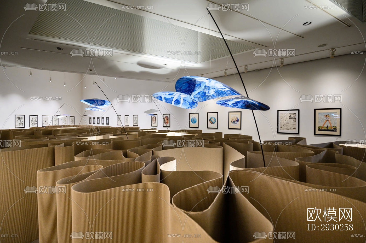 现代展览展厅效果图下载（渲染图2）