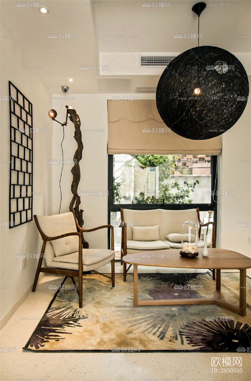 新中式酒店民宿效果图下载（渲染图4）