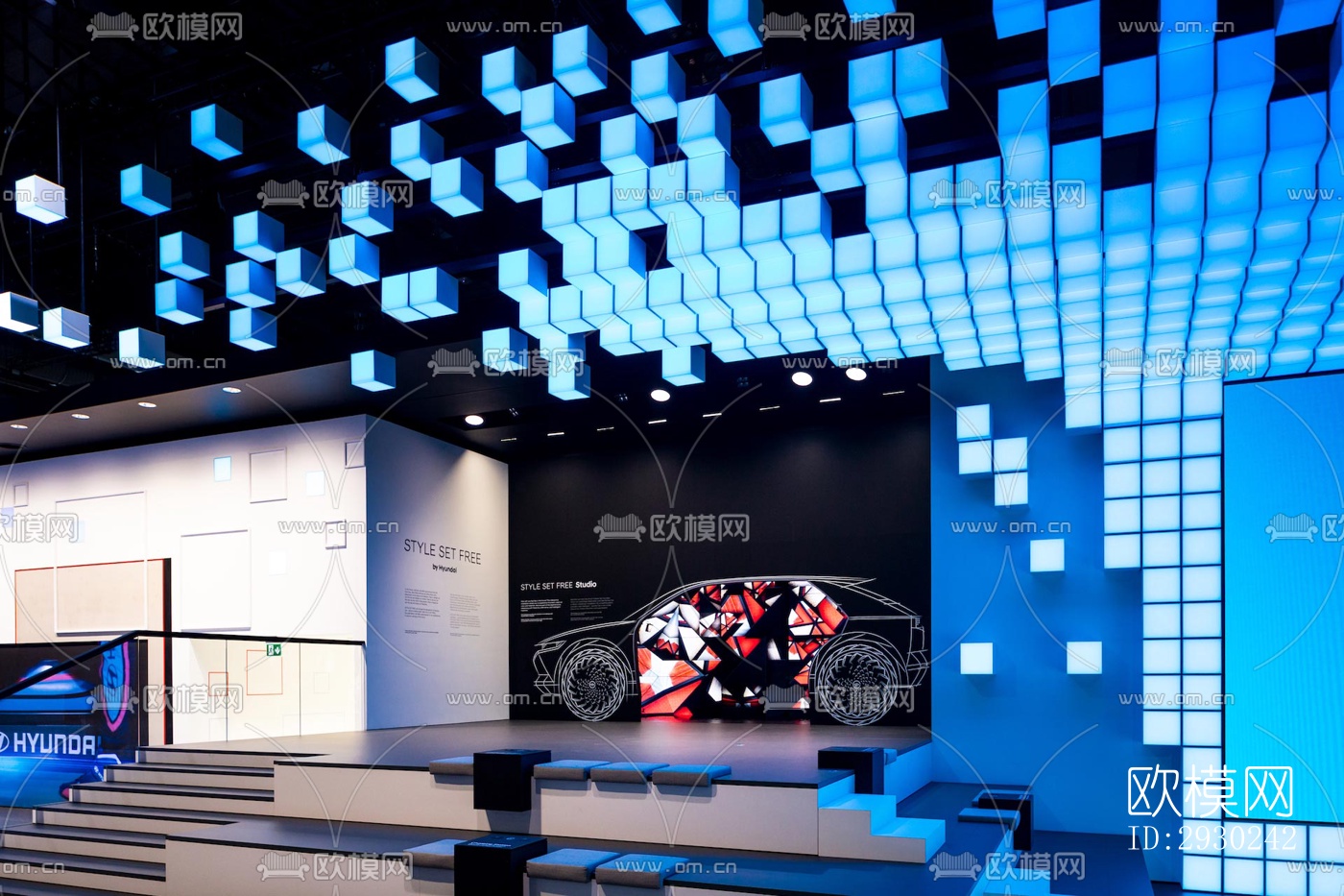 现代展览展厅效果图下载（渲染图12）
