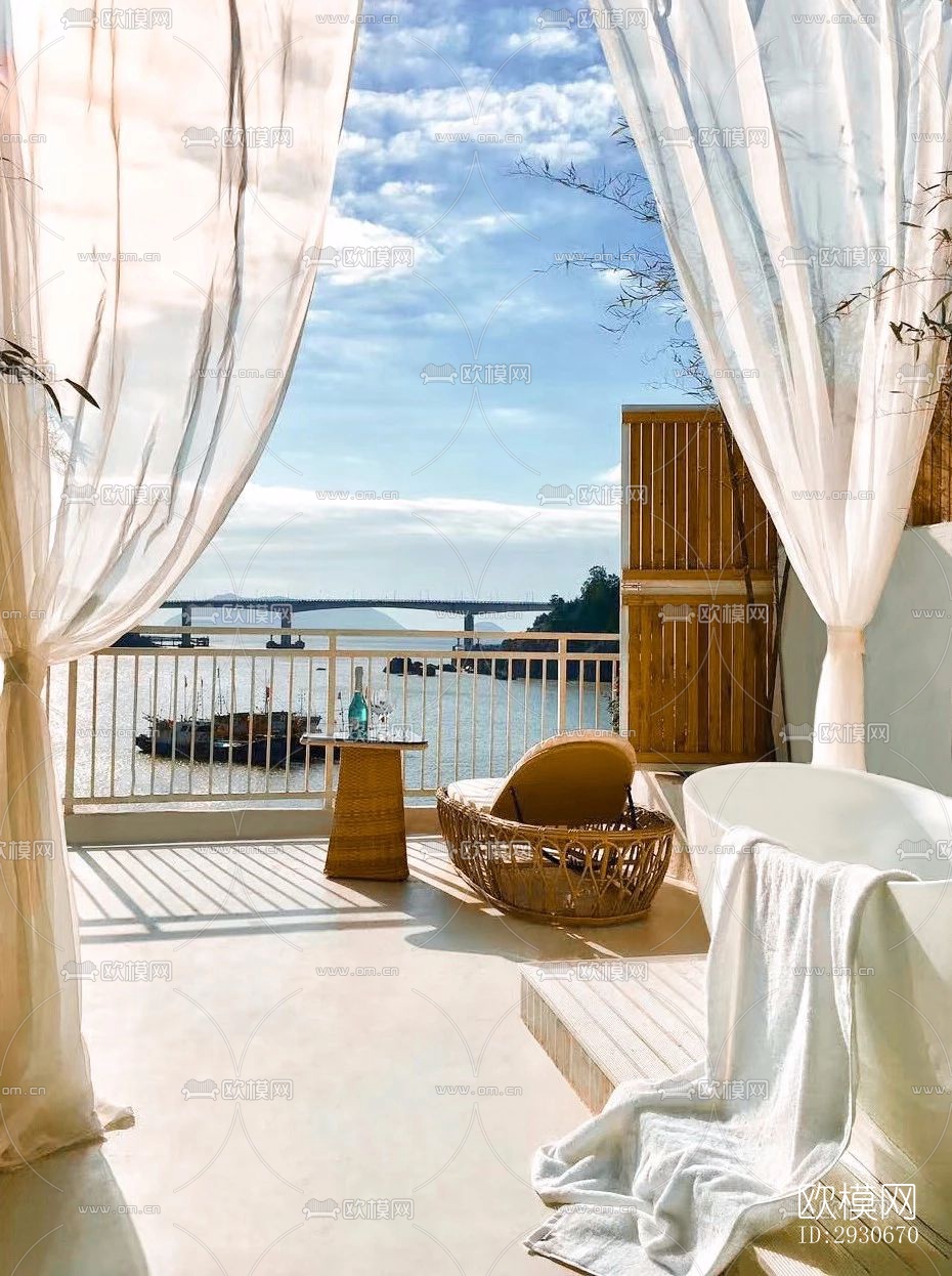 现代酒店民宿效果图下载（渲染图12）