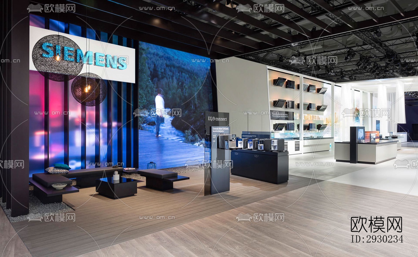 现代展览展厅效果图下载（渲染图1）