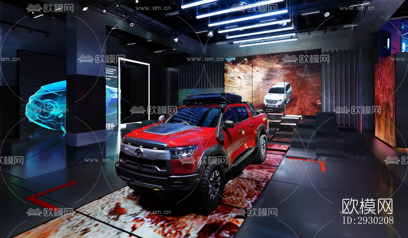 现代展览展厅效果图下载（渲染图2）