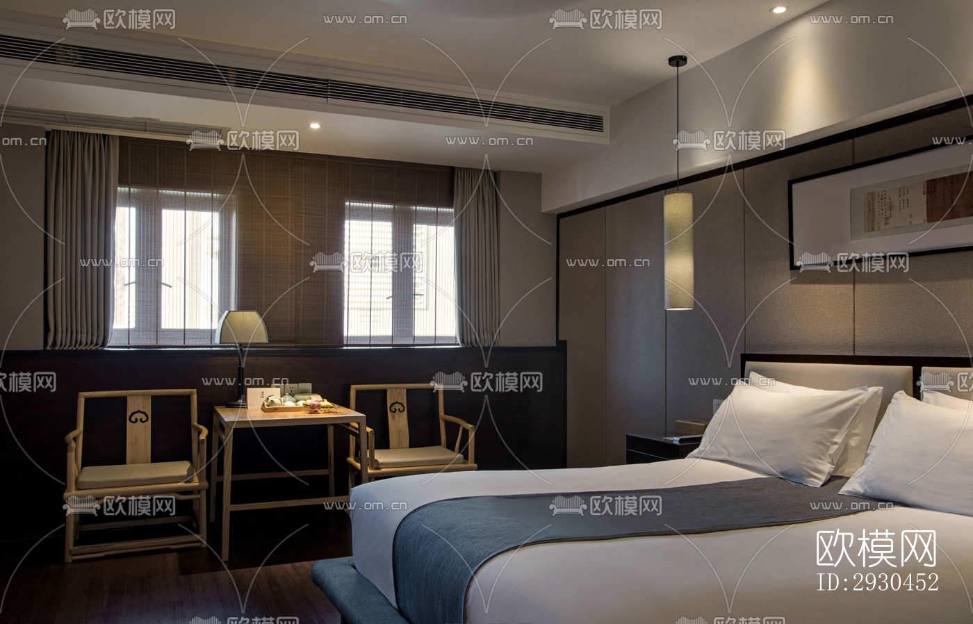 中式酒店民宿效果图下载（渲染图11）