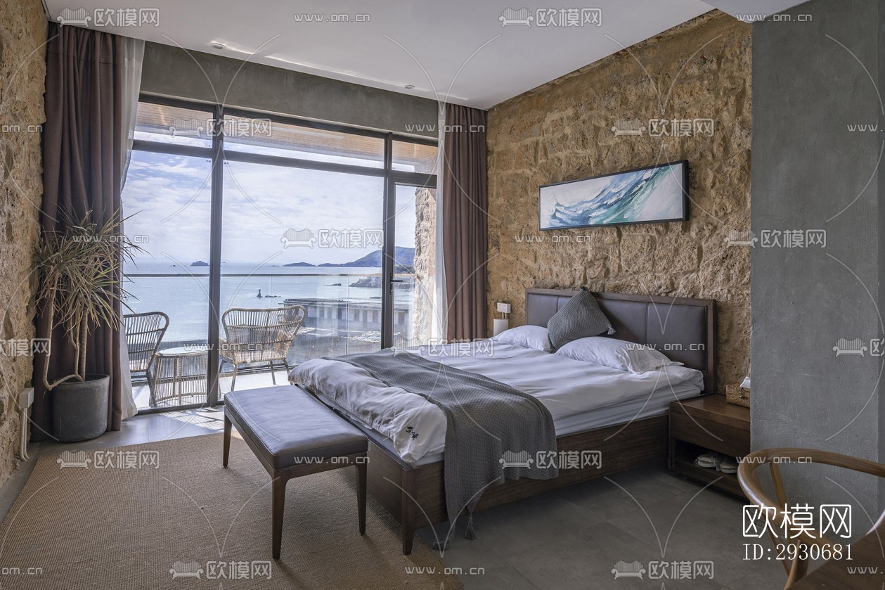 现代酒店民宿效果图下载（渲染图11）