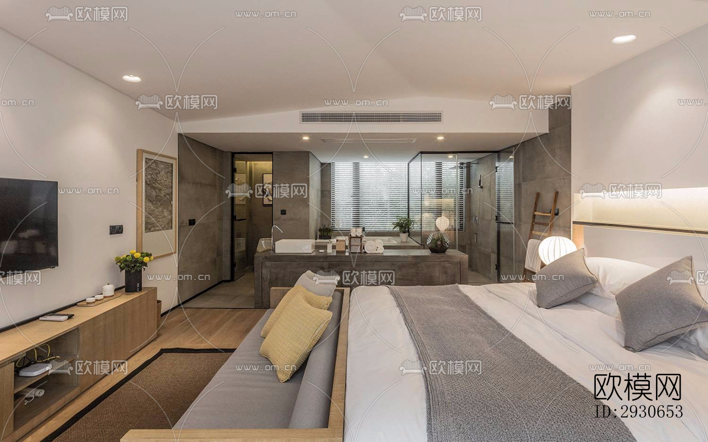 现代酒店民宿效果图下载（渲染图10）