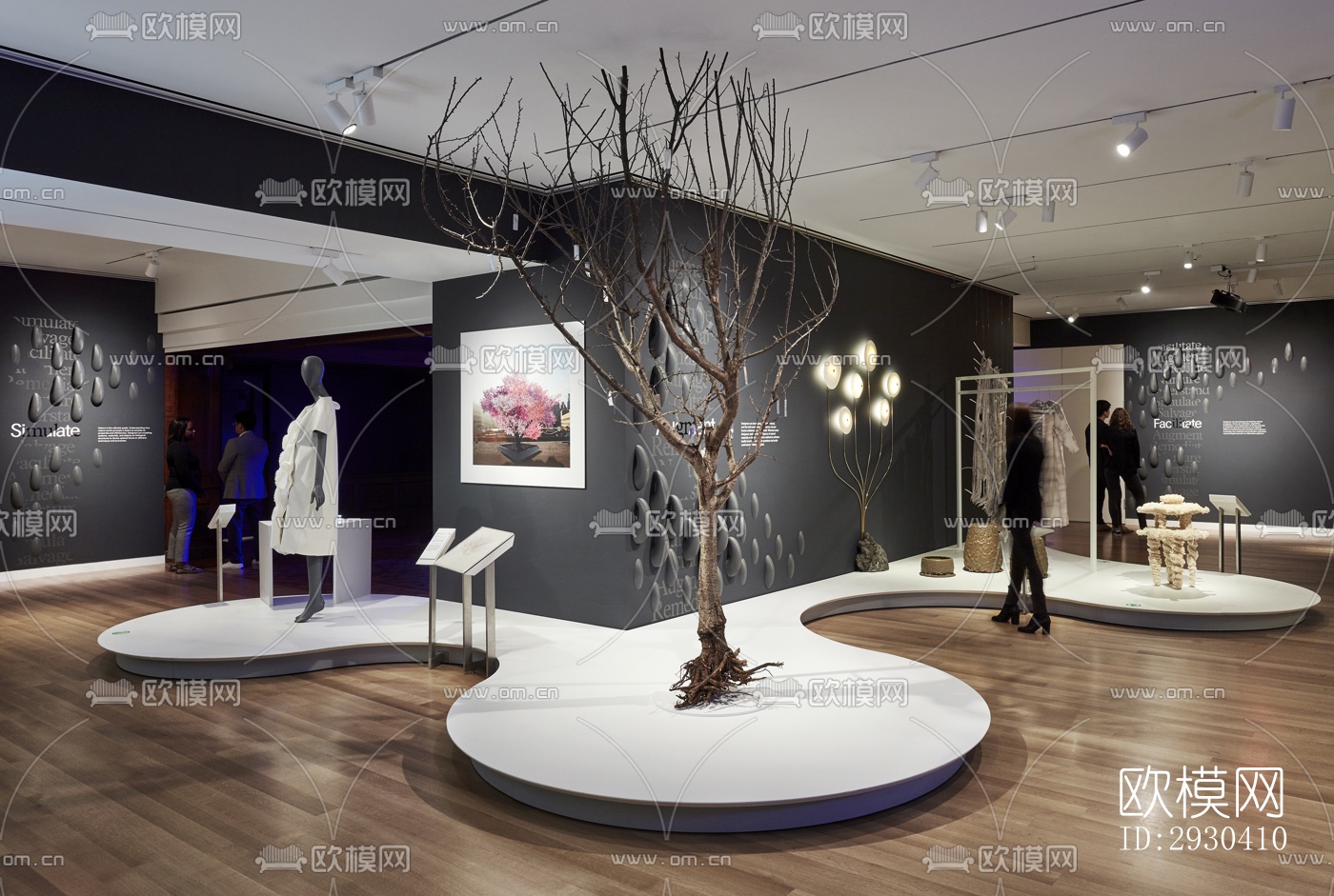高级灰展览展厅效果图下载（渲染图3）