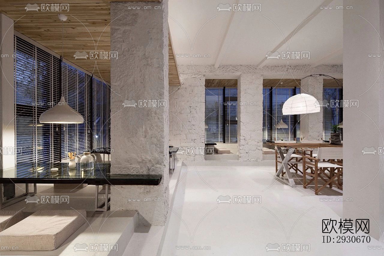 现代酒店民宿效果图下载（渲染图2）