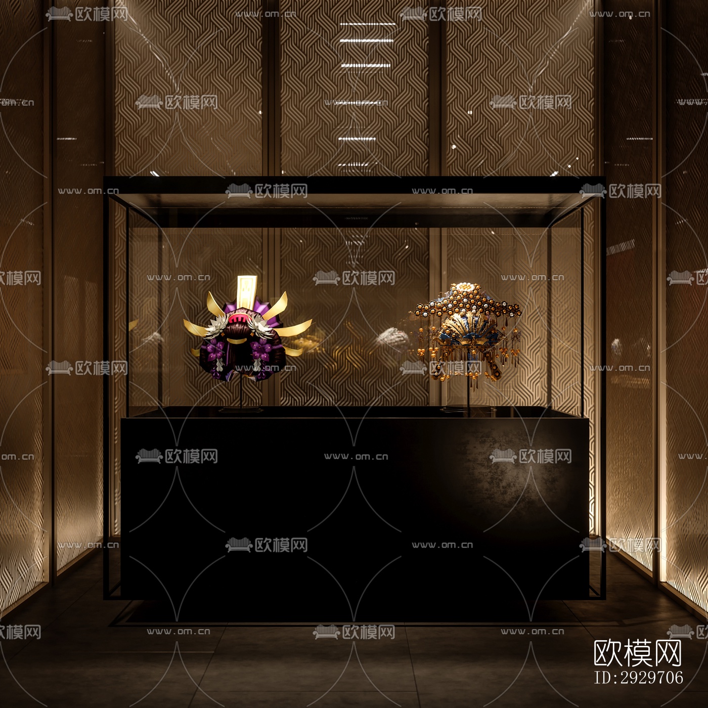 新中式美术博物馆效果图下载（渲染图12）