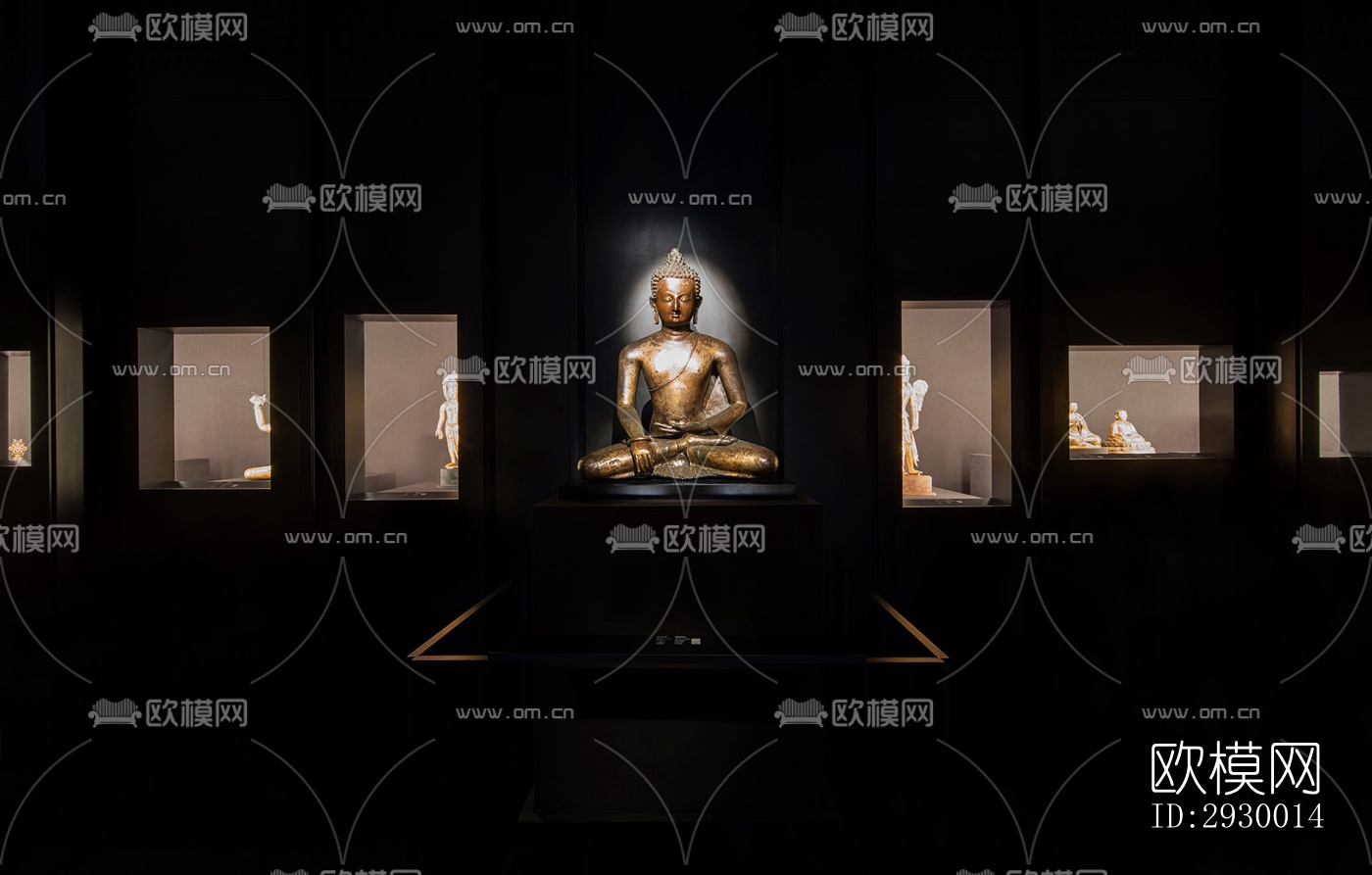 中式展览展厅效果图下载（渲染图4）