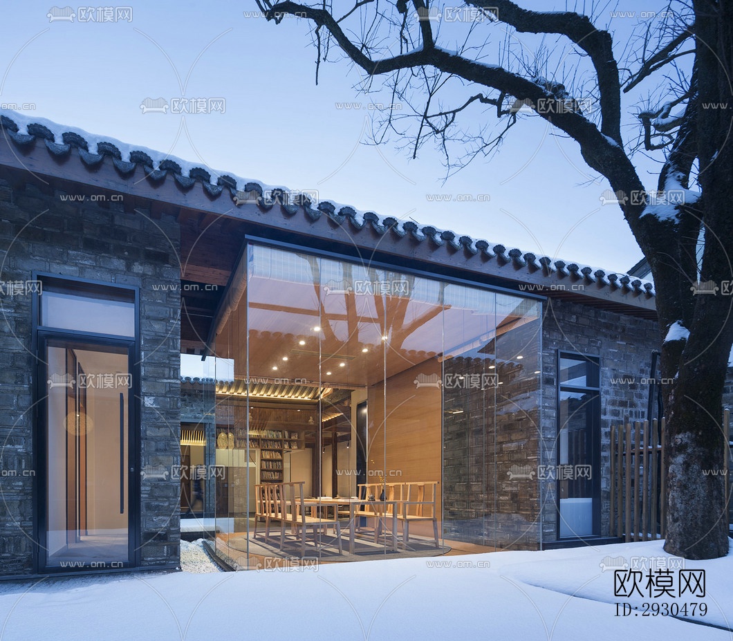 中式酒店民宿效果图下载（渲染图10）