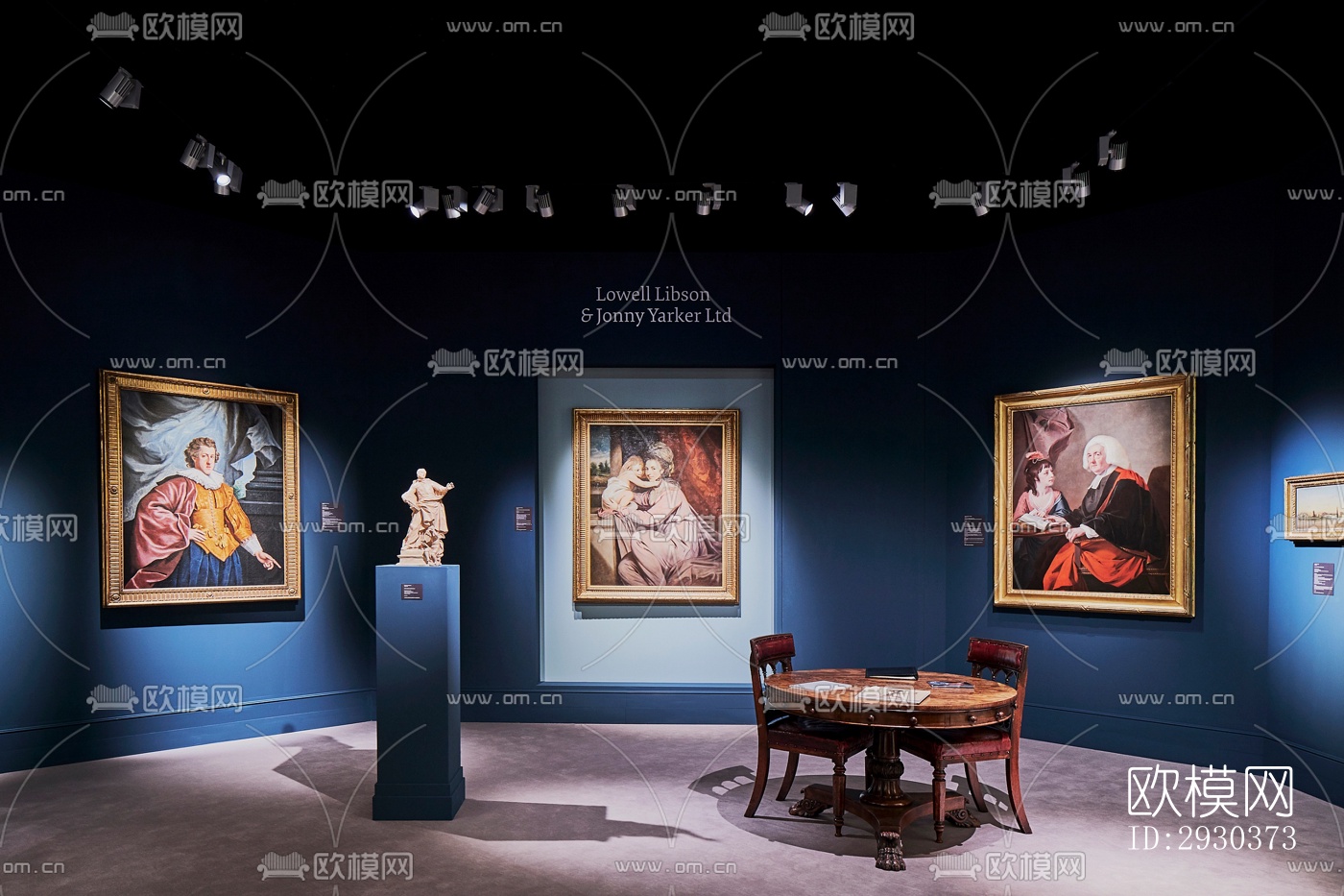 美式展览展厅效果图下载（渲染图1）