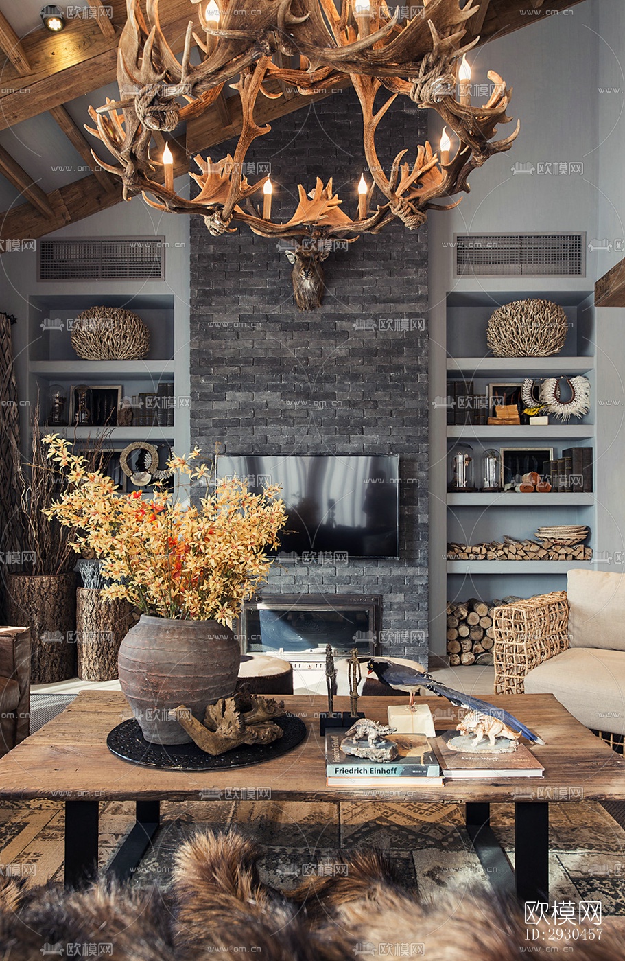 中式酒店民宿效果图下载（渲染图2）