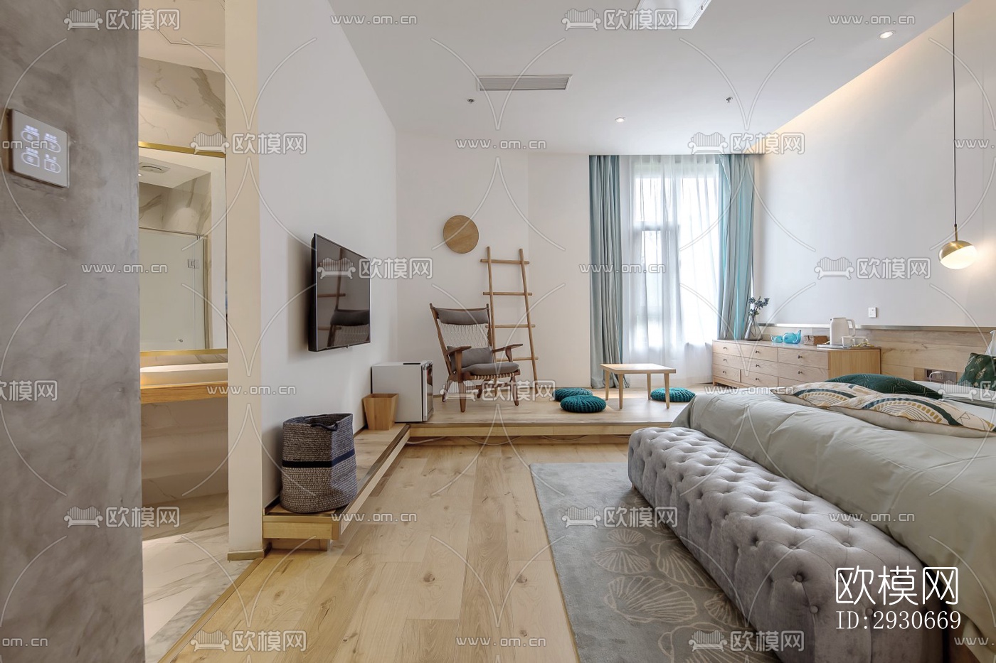 现代酒店民宿效果图下载（渲染图1）