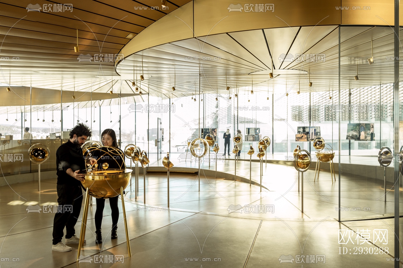 现代展览展厅效果图下载（渲染图2）