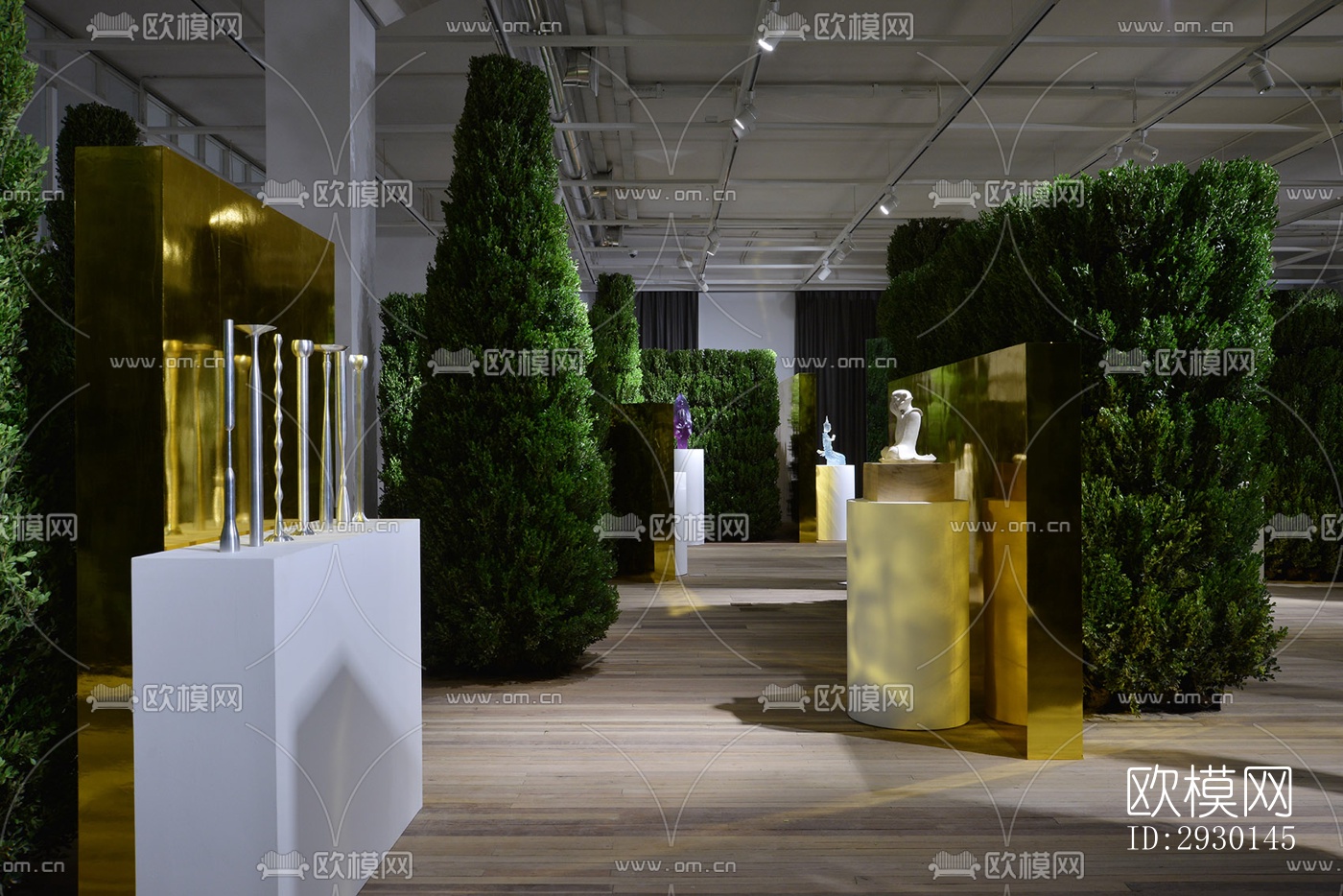 现代展览展厅效果图下载（渲染图4）