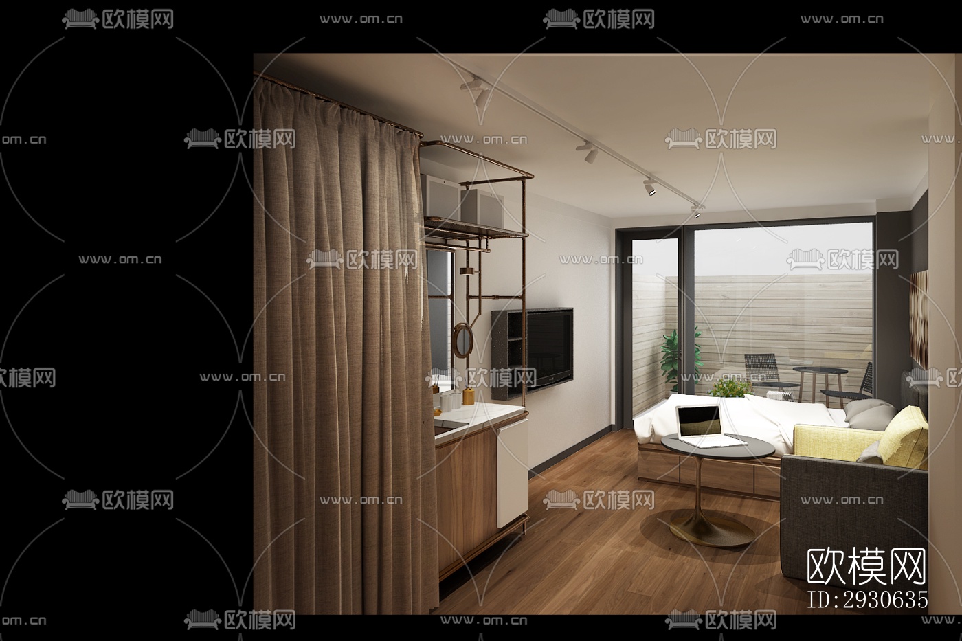 现代酒店民宿效果图下载（渲染图2）