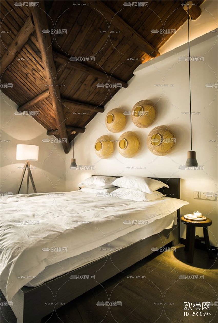 新中式酒店民宿效果图下载（渲染图2）