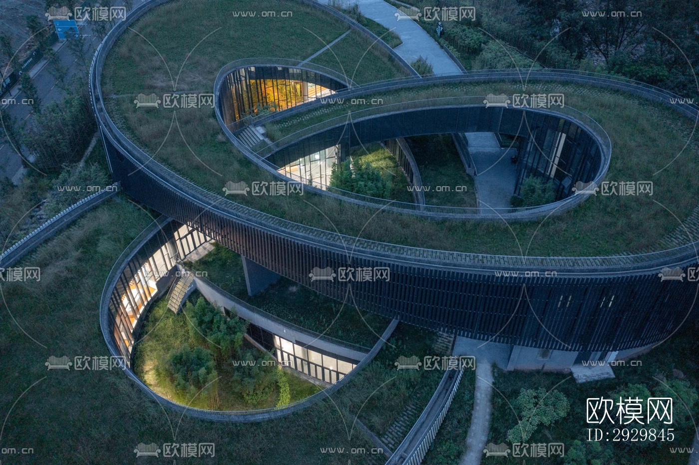 现代文体建筑效果图下载（渲染图3）