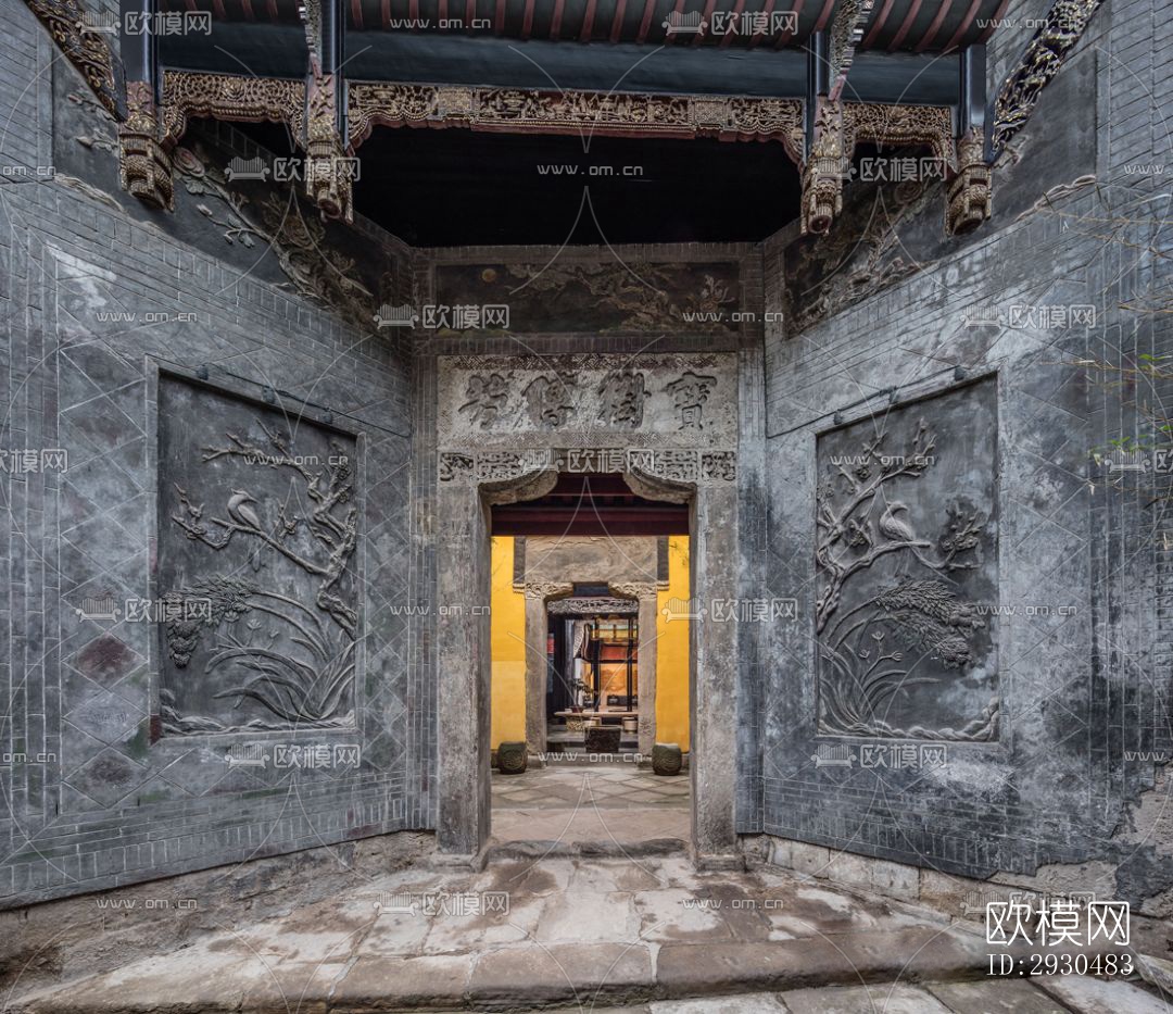 中式酒店民宿效果图下载（渲染图3）