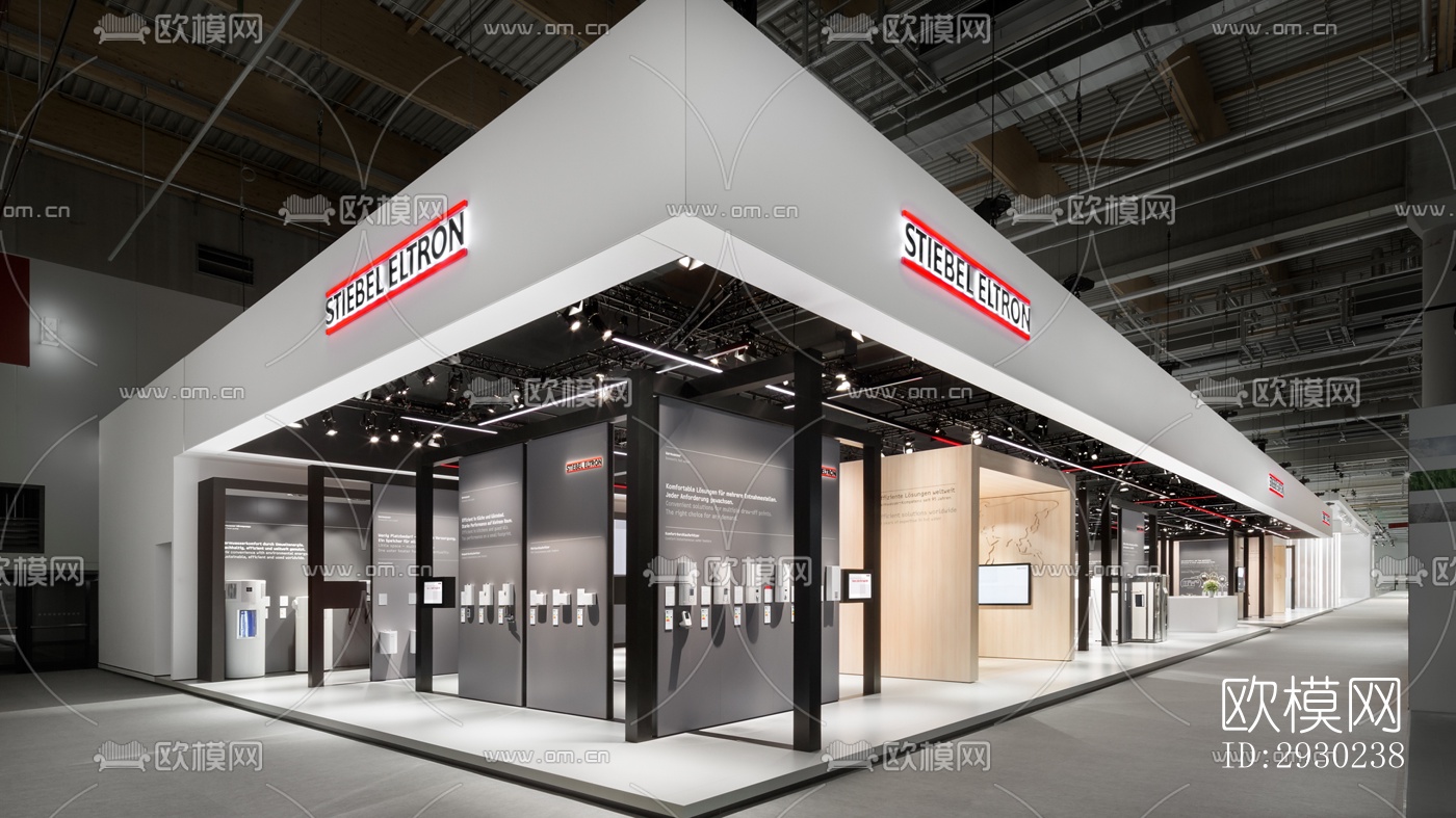 现代展览展厅效果图下载（渲染图1）