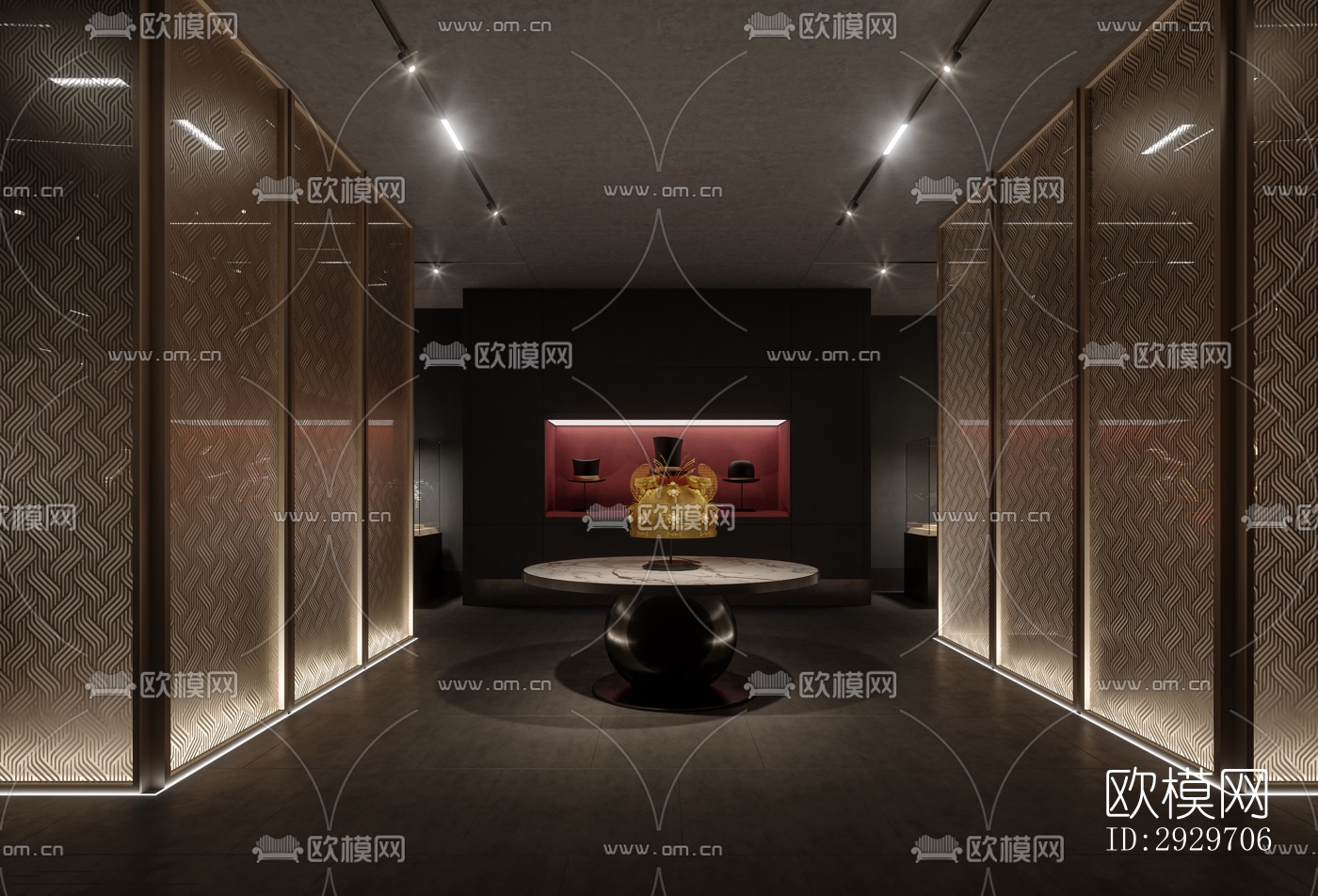 新中式美术博物馆效果图下载（渲染图10）