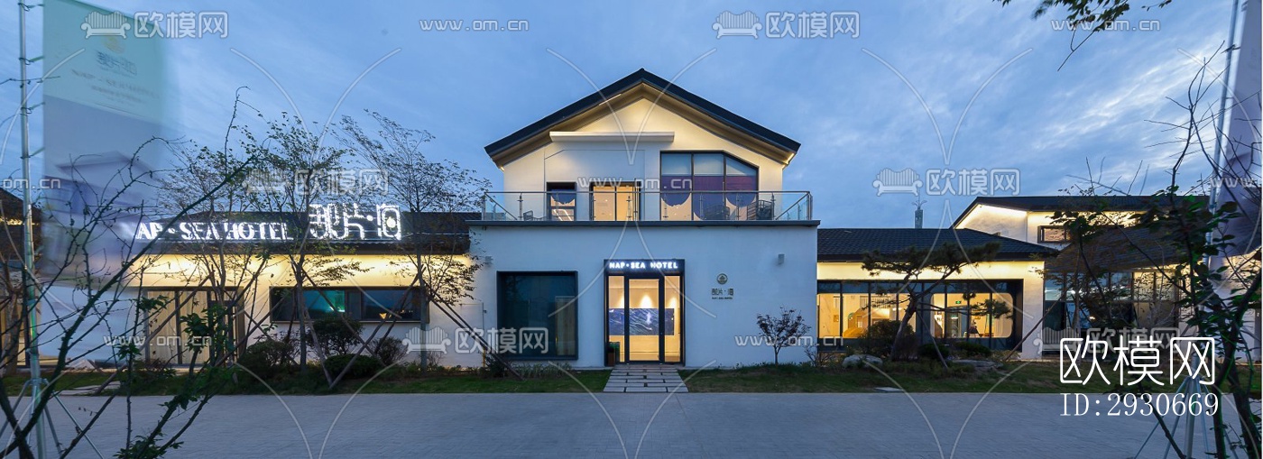 现代酒店民宿效果图下载（渲染图16）