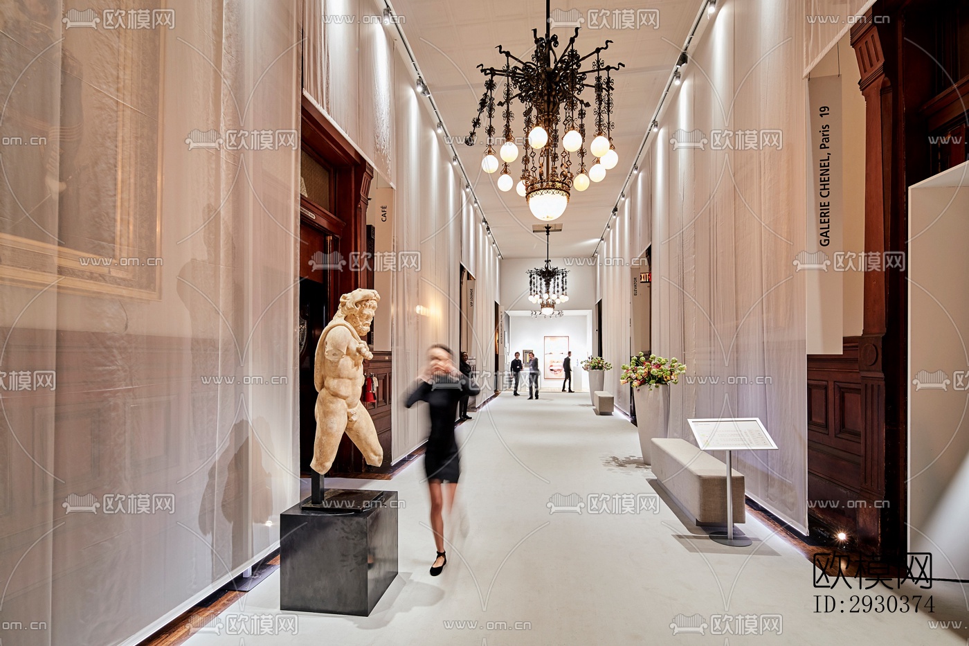 美式展览展厅效果图下载（渲染图11）