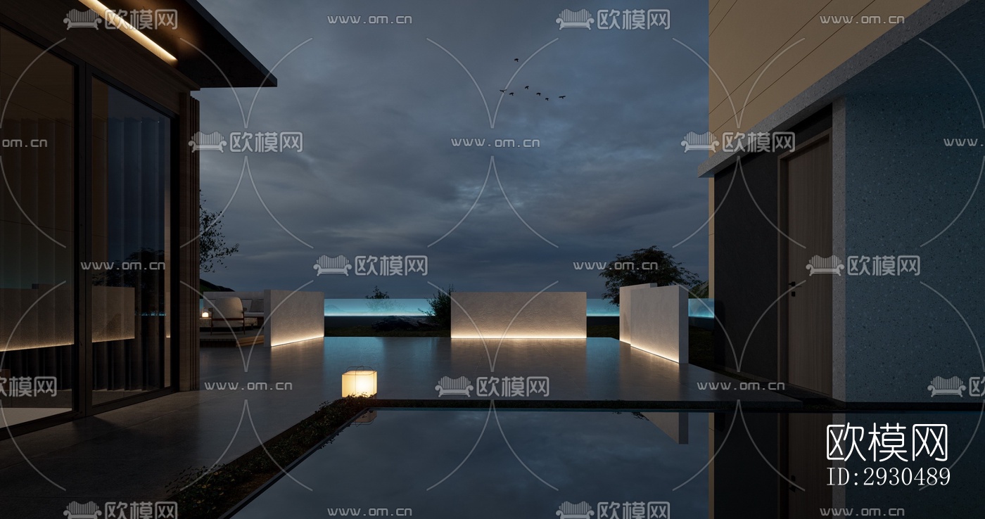 中式酒店民宿效果图下载（渲染图10）