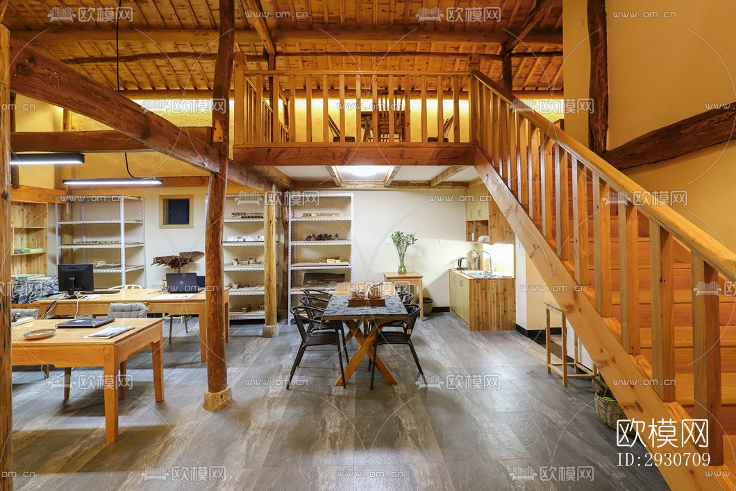 现代酒店民宿效果图下载（渲染图11）