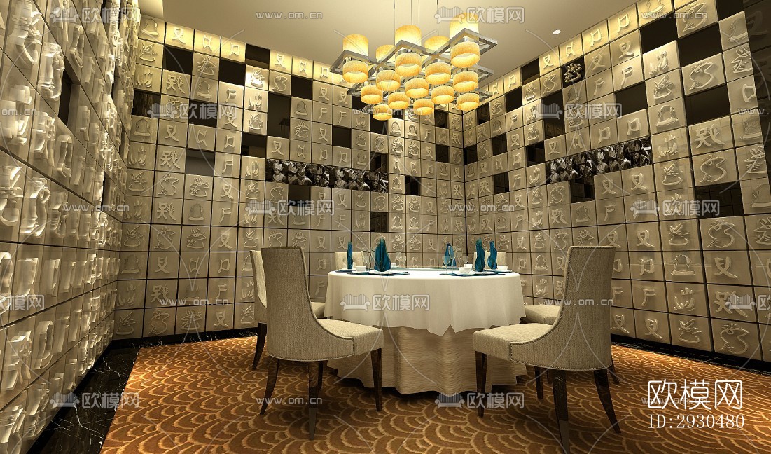 中式酒店民宿效果图下载（渲染图5）