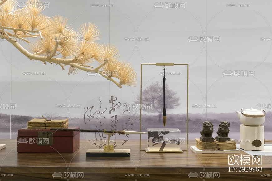 新中式售樓處效果圖下載(渲染圖3)