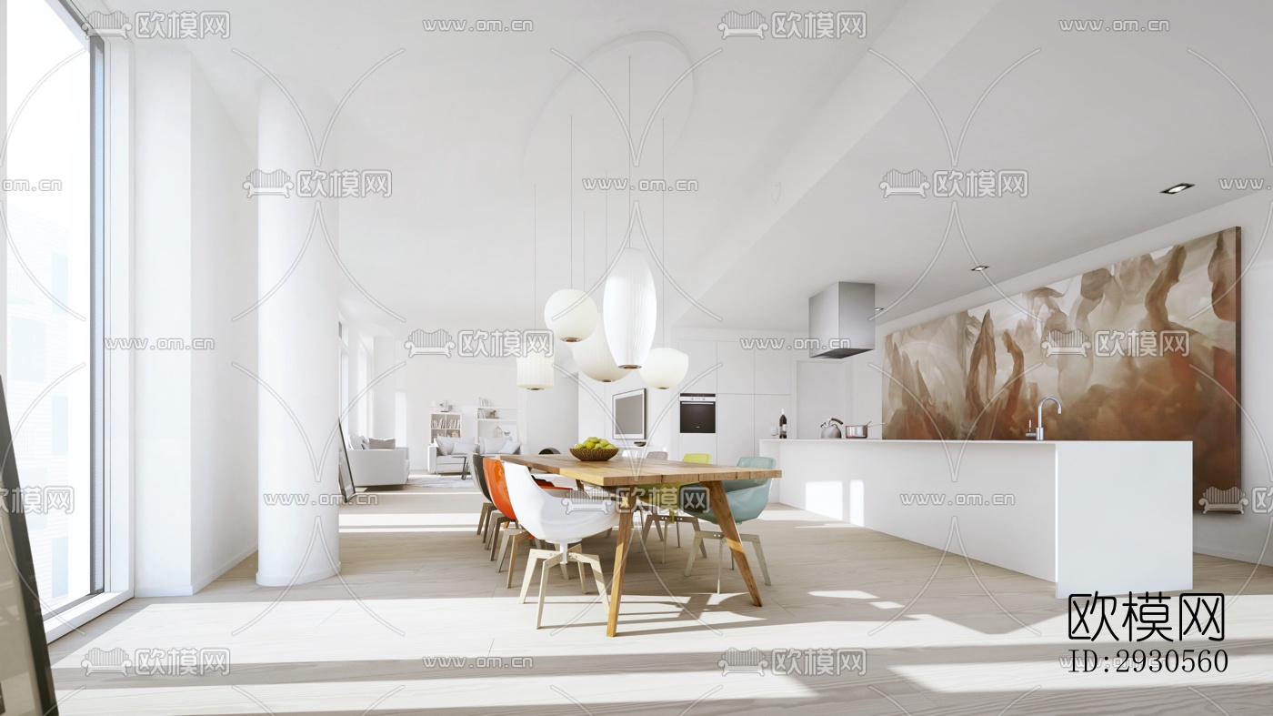 北欧酒店民宿效果图下载（渲染图1）