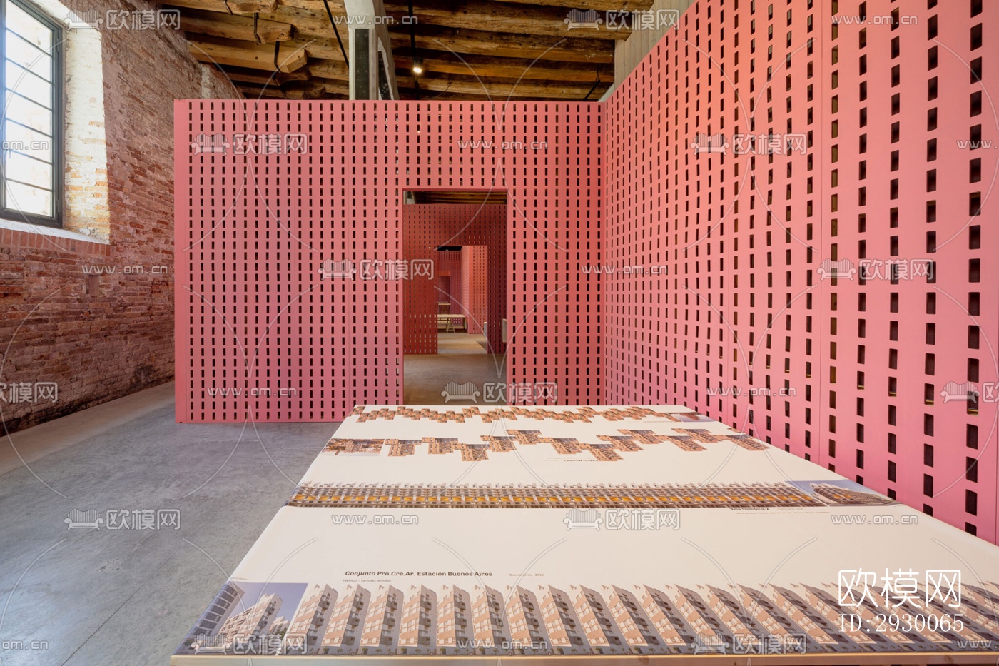 工业风展览展厅效果图下载（渲染图1）