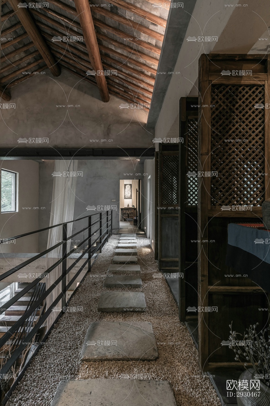 中式酒店民宿效果图下载（渲染图16）