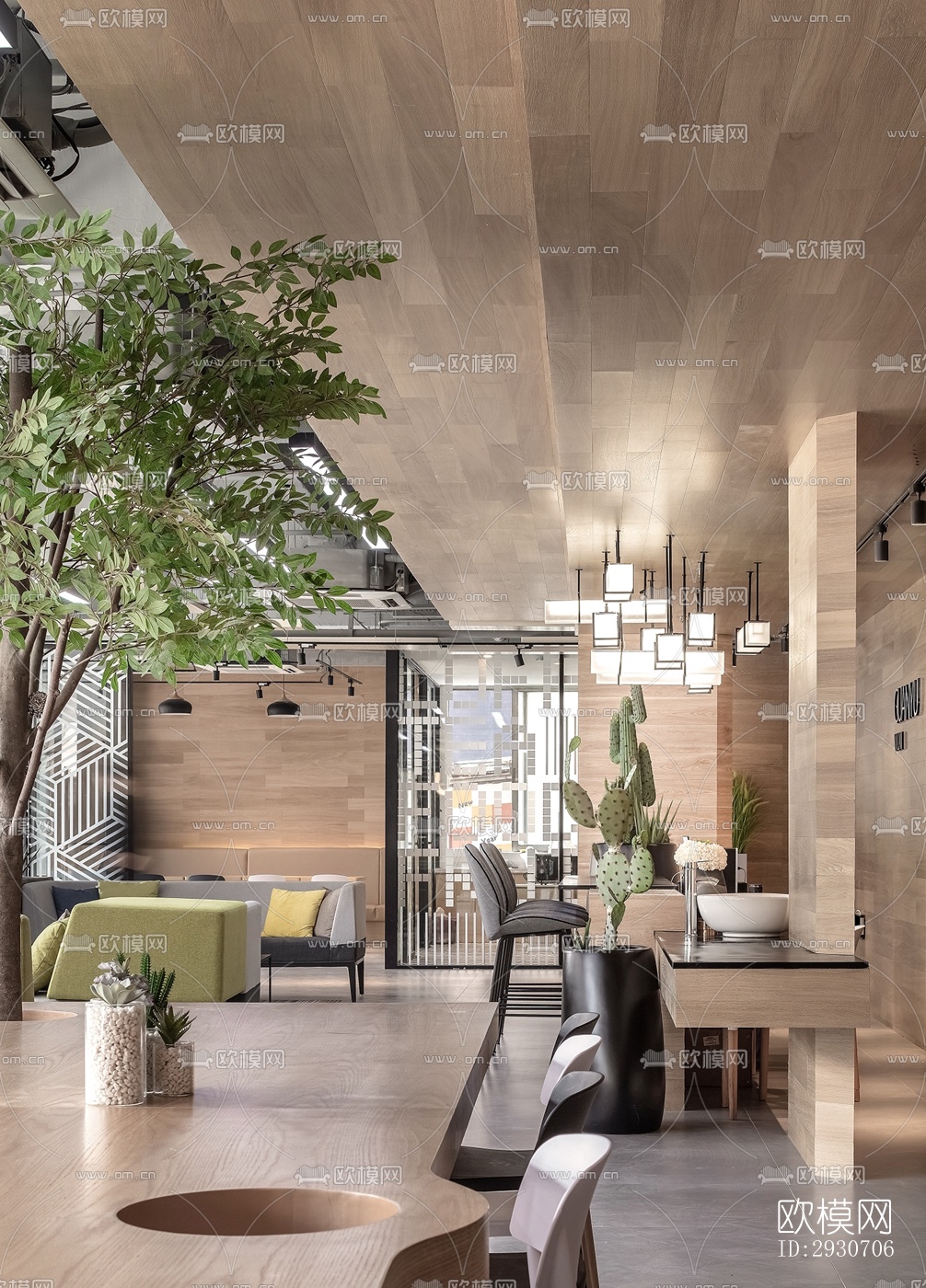 现代酒店民宿效果图下载（渲染图2）